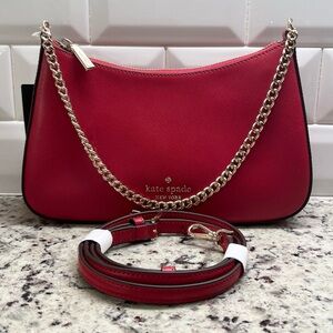 Kate Spade Red Saffiano Leather Convertible Crossbody Bag NWT